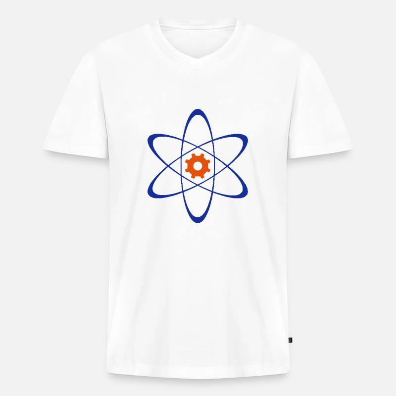 Fachschaft Physik+Technik Uni DuE - Männer Premium Bio T-Shirt mit V-Ausschnitt - Weiß