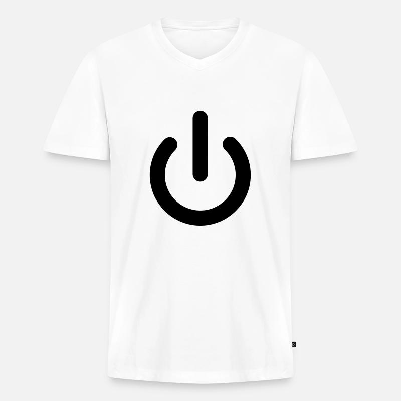 power - Männer Premium Bio T-Shirt mit V-Ausschnitt - Weiß
