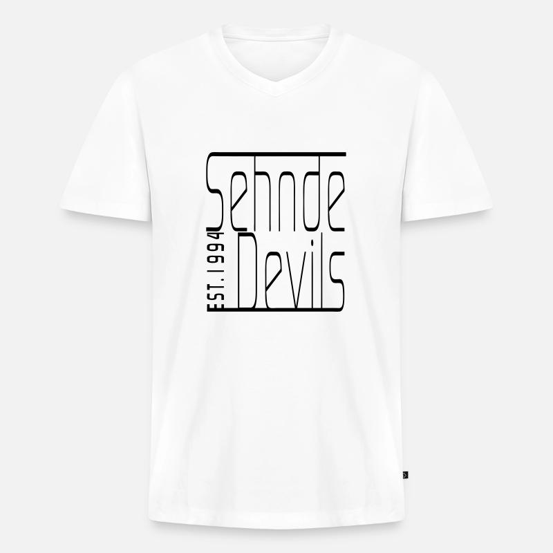 Sehnde Devils Est. 1994 - Männer Premium Bio T-Shirt mit V-Ausschnitt - Weiß