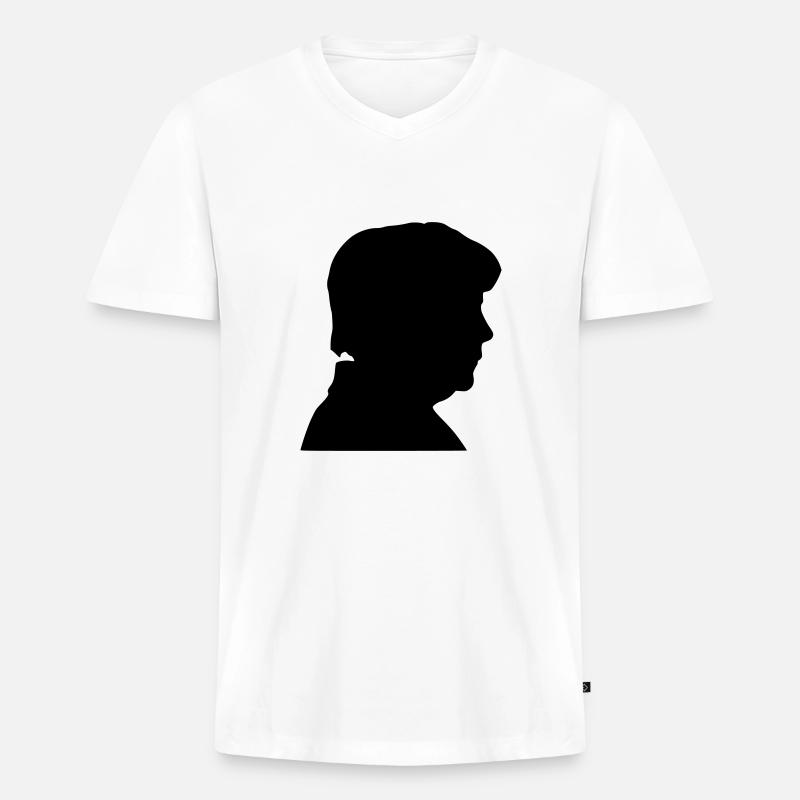 angie - Männer Premium Bio T-Shirt mit V-Ausschnitt - Weiß