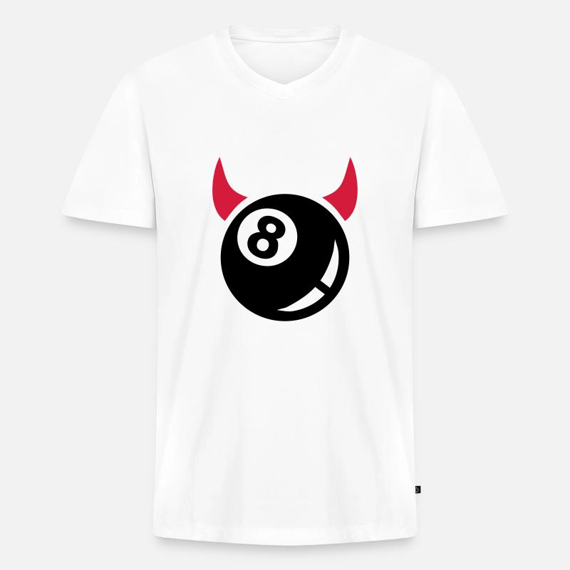 Billard - Männer Premium Bio T-Shirt mit V-Ausschnitt - Weiß