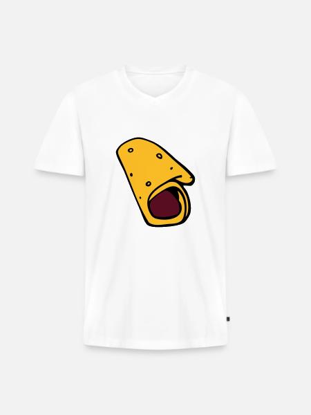 burrito pancake pancake sausage - Men's Premium Organic T-shirt with V-neck - white