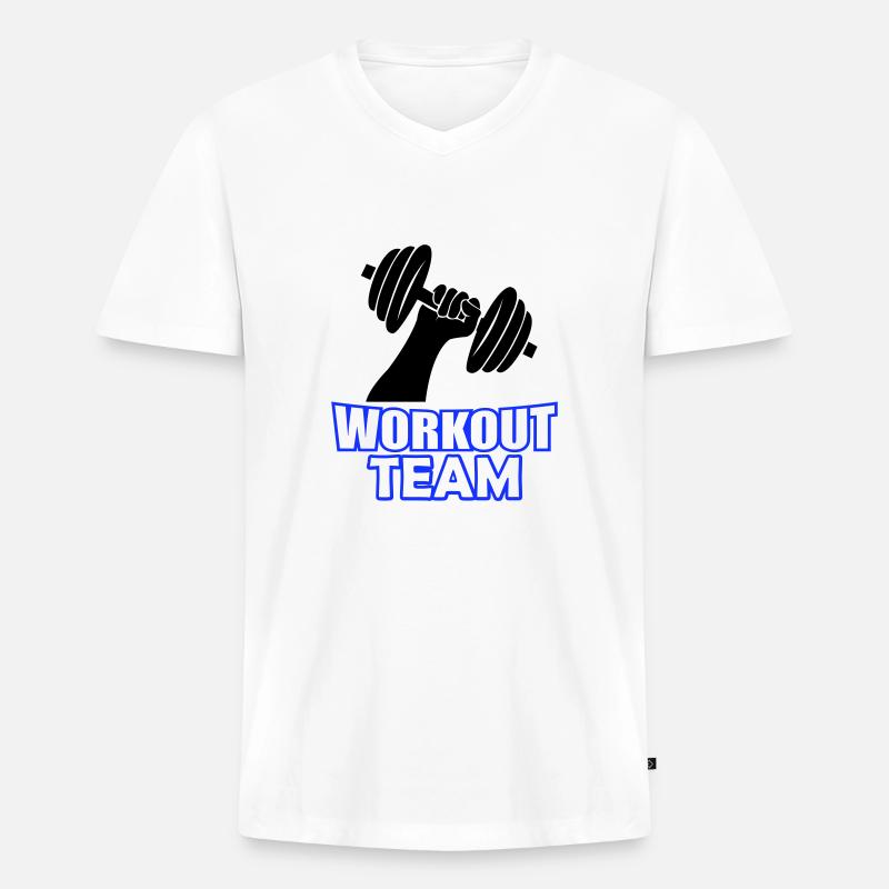 workout team - Männer Premium Bio T-Shirt mit V-Ausschnitt - Weiß