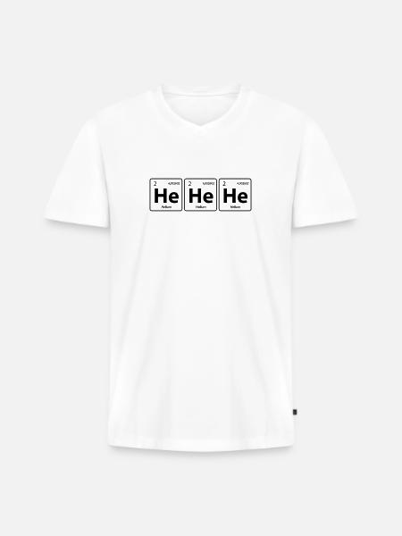 Kemi sjov kemi kemisk laboratorium laboratorium helium - Premium økologisk T-shirt med V-hals til mænd - hvid