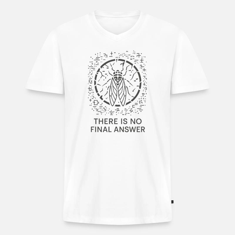 Cicada Infinite Cipher - Männer Premium Bio T-Shirt mit V-Ausschnitt - Weiß