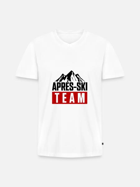 apres ski team - Männer Premium Bio T-Shirt mit V-Ausschnitt - Weiß