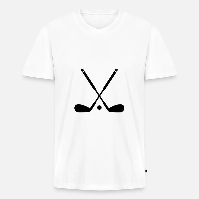 Golf symbol - Männer Premium Bio T-Shirt mit V-Ausschnitt - Weiß