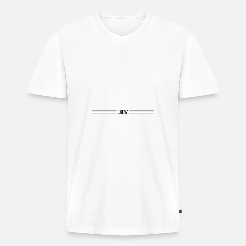 crew - Männer Premium Bio T-Shirt mit V-Ausschnitt - Weiß