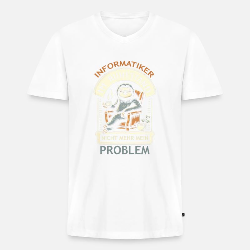 Informatiker Ruhestand - Männer Premium Bio T-Shirt mit V-Ausschnitt - undefined