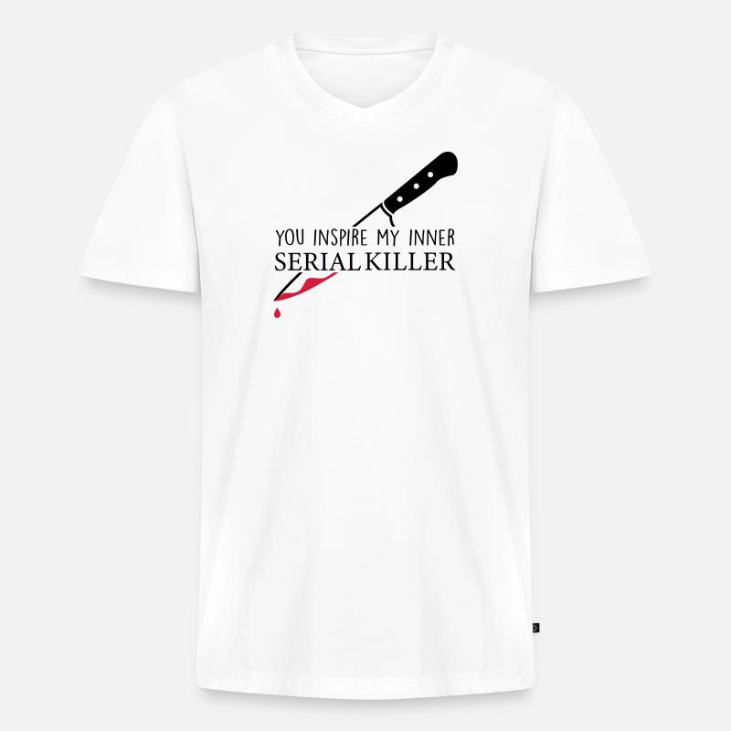True Crime - Männer Premium Bio T-Shirt mit V-Ausschnitt - Weiß