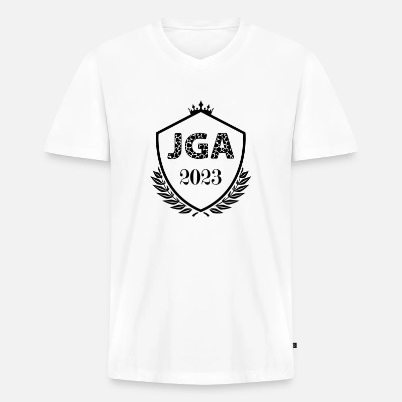 Jga 2023 - Männer Premium Bio T-Shirt mit V-Ausschnitt - Weiß