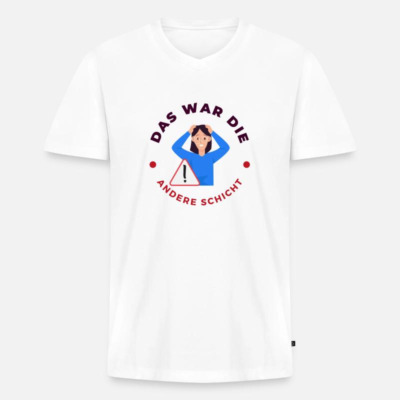 Firma Streit - Männer Premium Bio T-Shirt mit V-Ausschnitt - Weiß