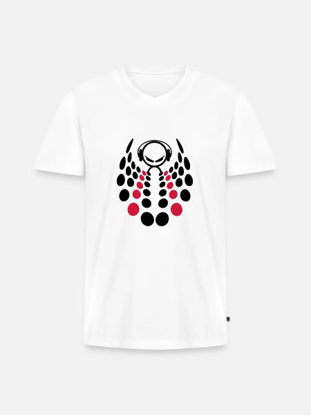 DJ - Men's Premium Organic T-shirt with V-neck - white