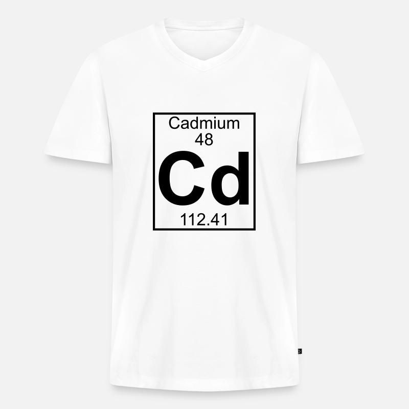 Element 048 - Cd (cadmium) - Full - Männer Premium Bio T-Shirt mit V-Ausschnitt - Weiß