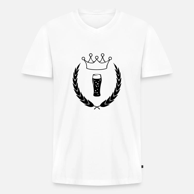bier_symbol_01 - Männer Premium Bio T-Shirt mit V-Ausschnitt - Weiß