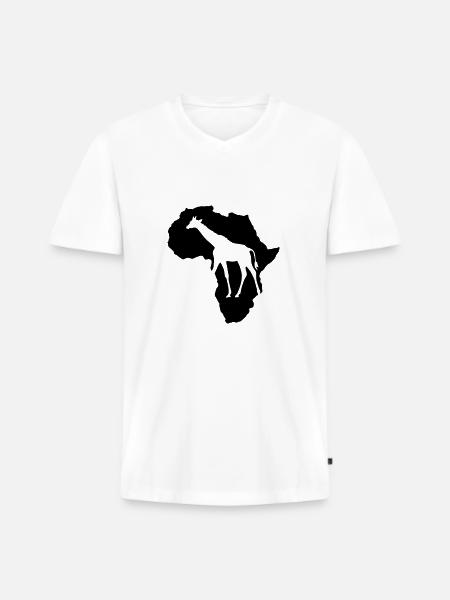 Giraf Afrika Safari Kenya Serengeti Rødder Reggae - Premium økologisk T-shirt med V-hals til mænd - hvid