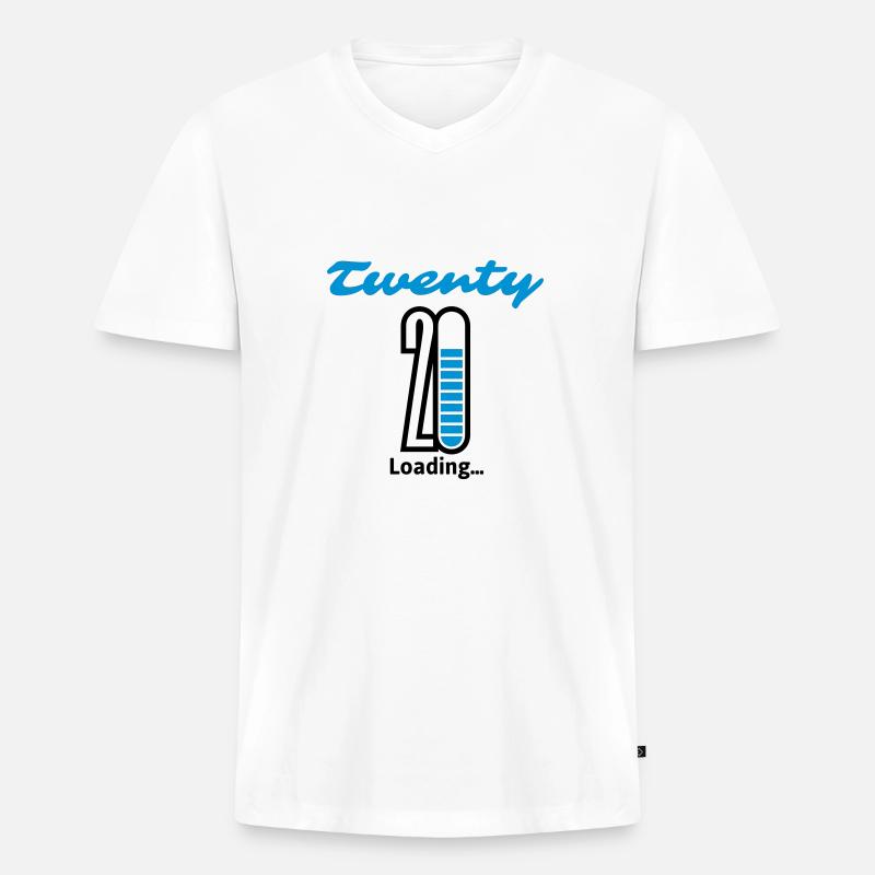 Twenty Loading... - Männer Premium Bio T-Shirt mit V-Ausschnitt - Weiß