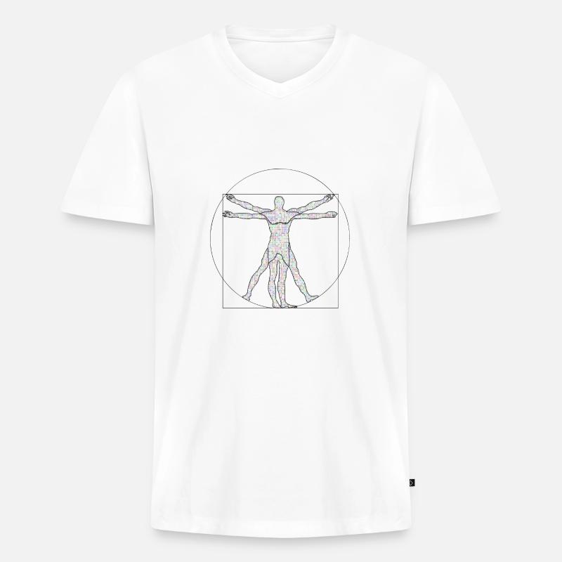 Da Vinci Programmierer Geschenkidee - Männer Premium Bio T-Shirt mit V-Ausschnitt - Weiß