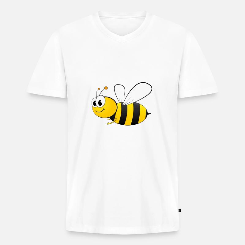 fleißiges Bienchen - Männer Premium Bio T-Shirt mit V-Ausschnitt - Weiß