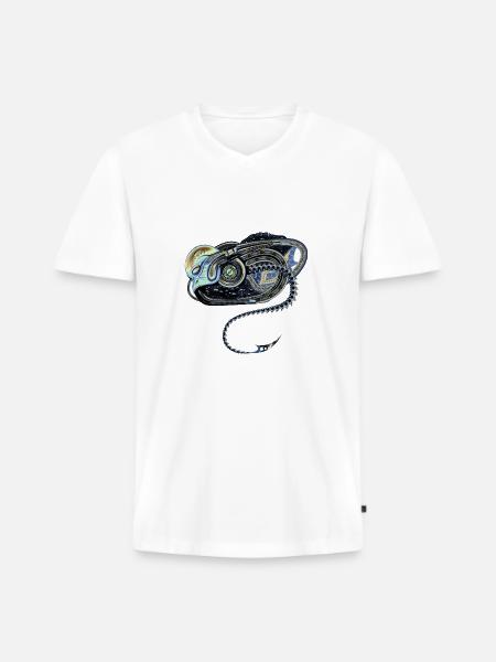 Alien biomechanics - Men's Premium Organic T-shirt with V-neck - white