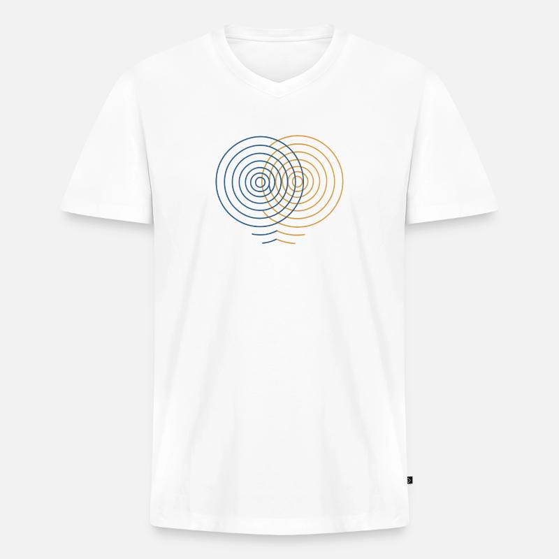 Concentric Interference – Physik Design - Männer Premium Bio T-Shirt mit V-Ausschnitt - Weiß