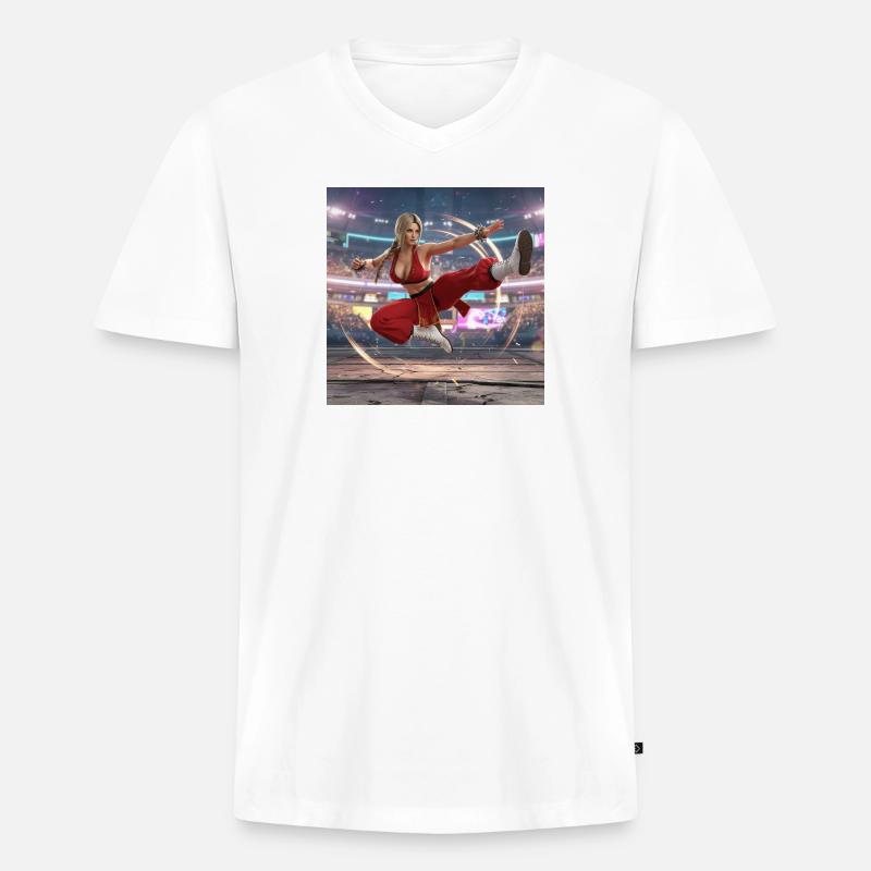 Geben Sie die Maxima ein - Männer Premium Bio T-Shirt mit V-Ausschnitt - Weiß