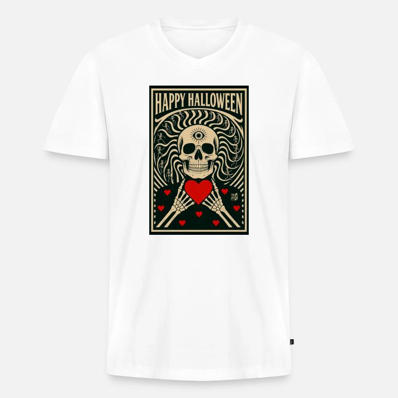 la_mort_vous_va_si_bien - Männer Premium Bio T-Shirt mit V-Ausschnitt - Weiß