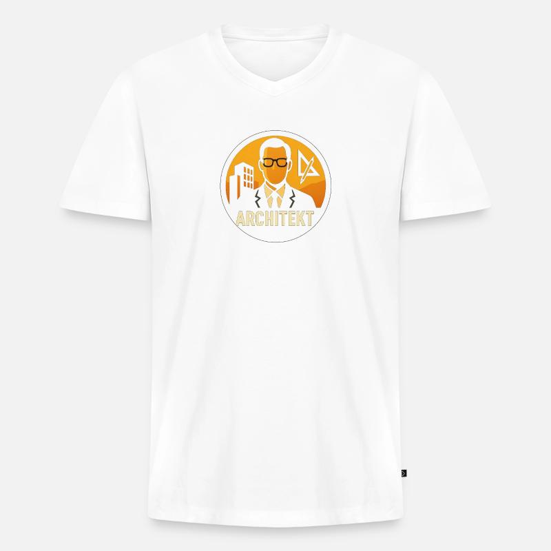 Architekt Icon Bauplan - Männer Premium Bio T-Shirt mit V-Ausschnitt - Weiß