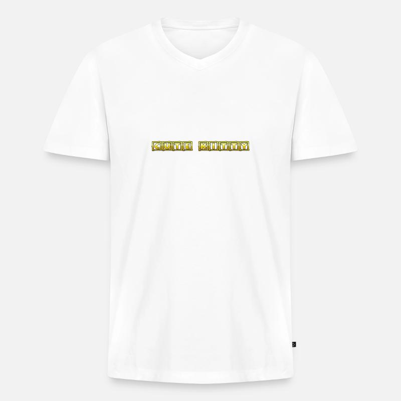 Süßes Kätzchen - Männer Premium Bio T-Shirt mit V-Ausschnitt - Weiß