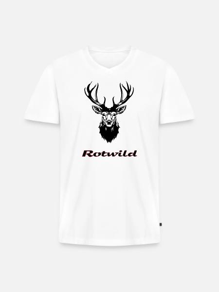 Rotwild - Männer Premium Bio T-Shirt mit V-Ausschnitt - Weiß