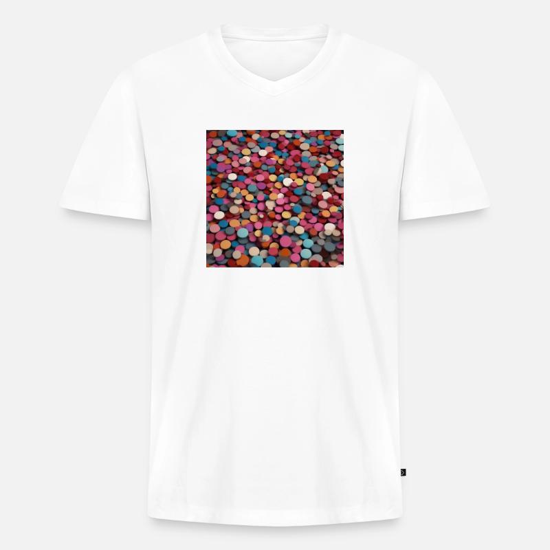 Bunte Chips 2 - Männer Premium Bio T-Shirt mit V-Ausschnitt - Weiß