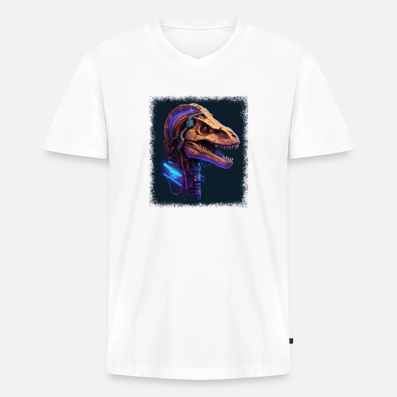 awesome present idea happy brachiosaurus - Männer Premium Bio T-Shirt mit V-Ausschnitt - Weiß