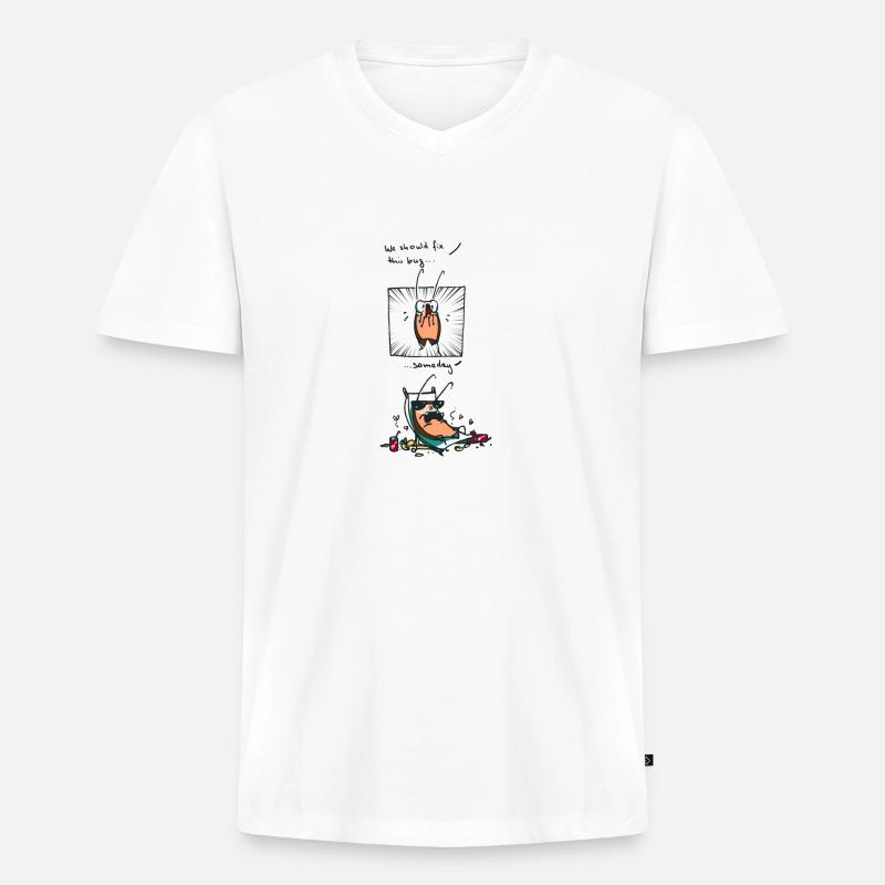 coder shirt someday - Männer Premium Bio T-Shirt mit V-Ausschnitt - Weiß