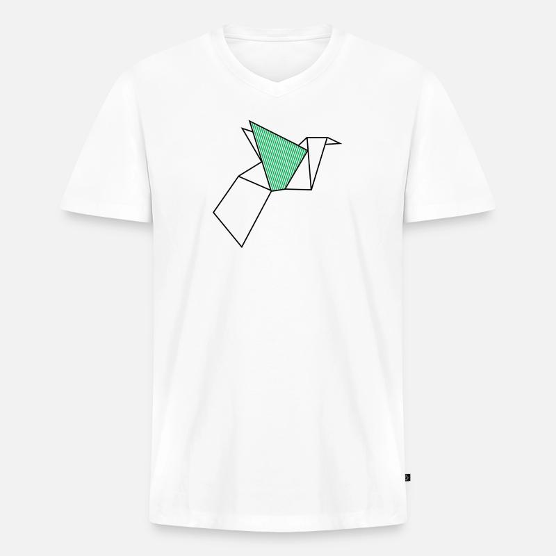 crane - Männer Premium Bio T-Shirt mit V-Ausschnitt - Weiß