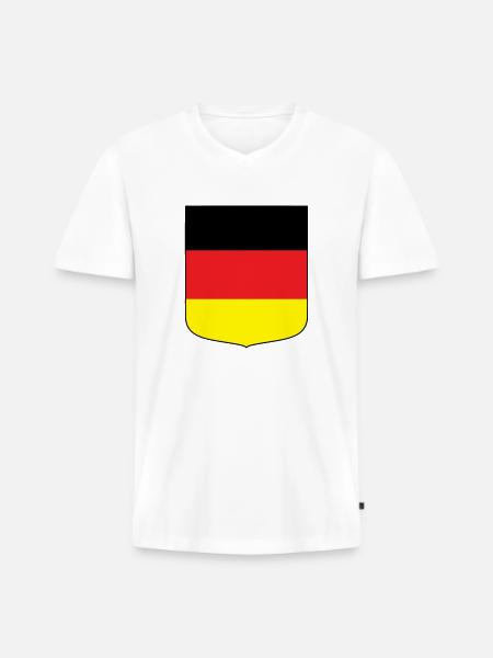 Germany (black border) - Men's Premium Organic T-shirt with V-neck - white