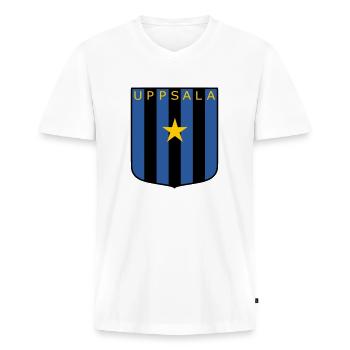Blue-black - Men's Premium Organic T-shirt with V-neck - white - Front - Nico (187cm)
