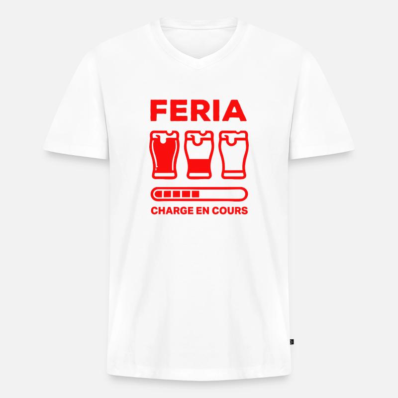 Aperitif feria loading - Männer Premium Bio T-Shirt mit V-Ausschnitt - Weiß