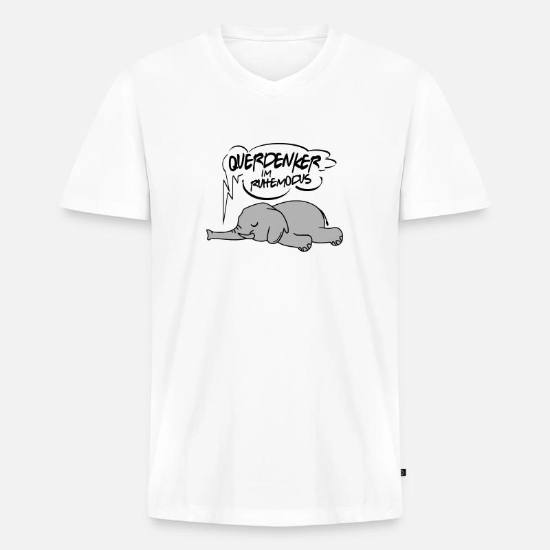 Ruhemodus Impfgegner Demostrant - Männer Premium Bio T-Shirt mit V-Ausschnitt - Weiß