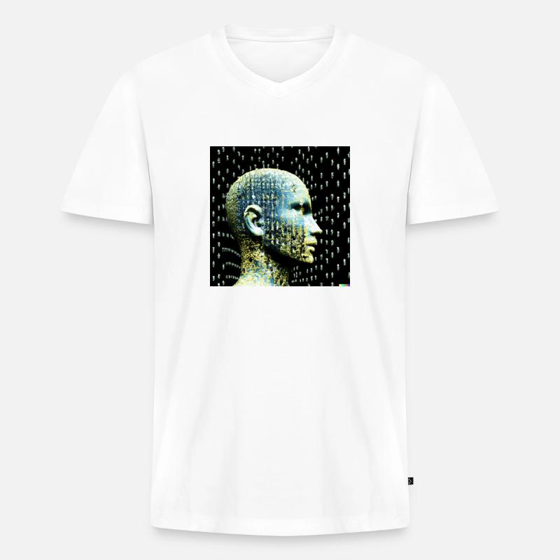 Künstliche Intelligenz - Männer Premium Bio T-Shirt mit V-Ausschnitt - Weiß