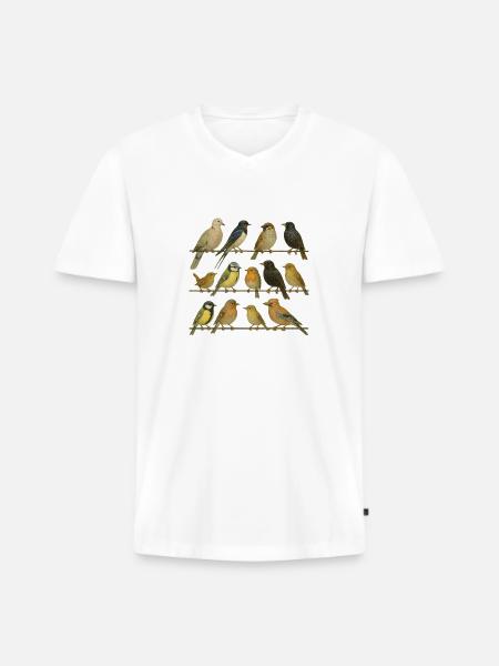 Bird Watcher Bird Lover - Men's Premium Organic T-shirt with V-neck - white