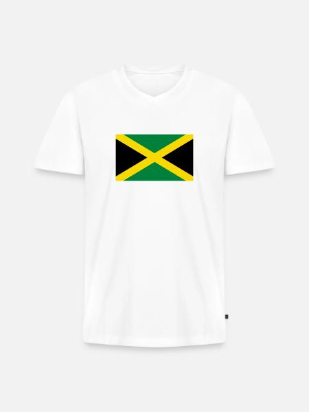 jamaica flag - Männer Premium Bio T-Shirt mit V-Ausschnitt - Weiß