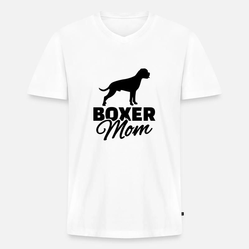 Boxer - Männer Premium Bio T-Shirt mit V-Ausschnitt - Weiß