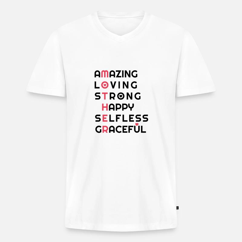 Mutter Liebe - Männer Premium Bio T-Shirt mit V-Ausschnitt - Weiß