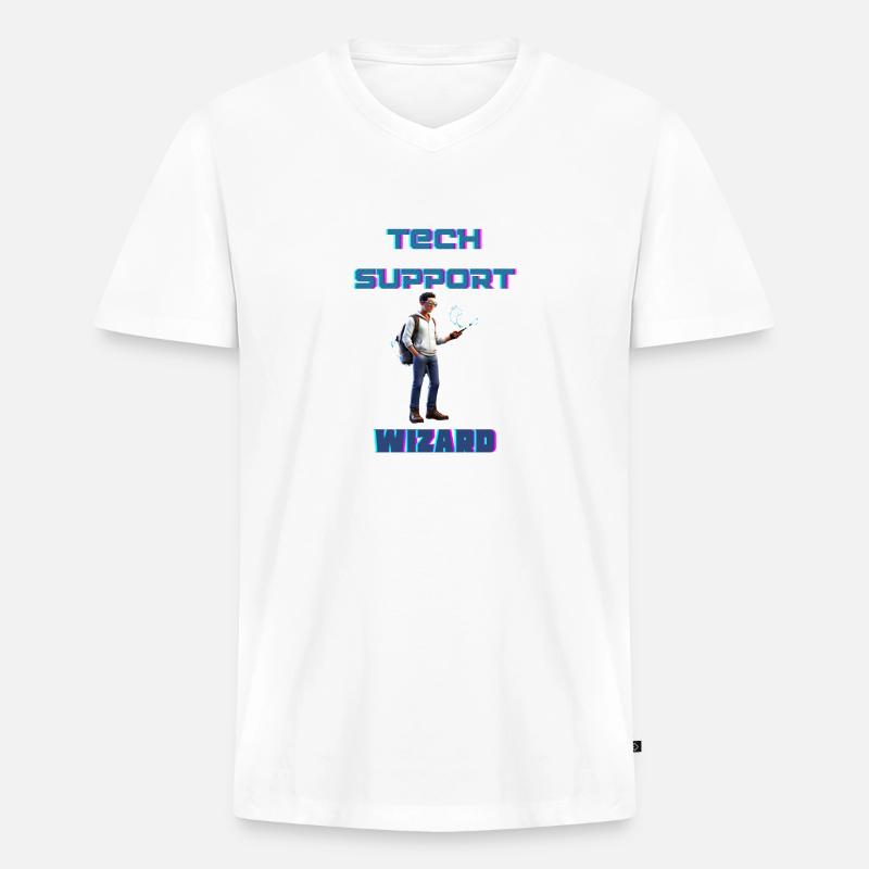 Technischer Support-Assistent - Männer Premium Bio T-Shirt mit V-Ausschnitt - Weiß