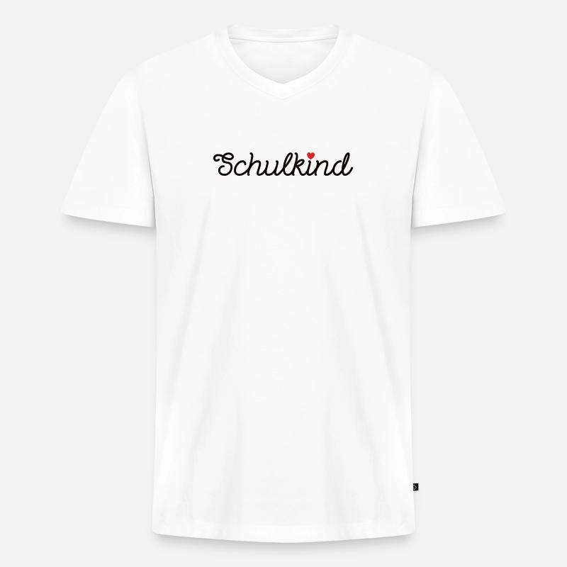Schulkind Einschulung Berufsschule Schulanfang - Männer Premium Bio T-Shirt mit V-Ausschnitt - Weiß
