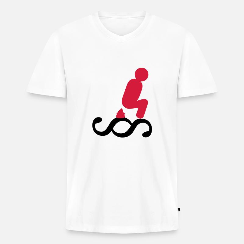 Scheiss auf das Gesetz - Männer Premium Bio T-Shirt mit V-Ausschnitt - Weiß