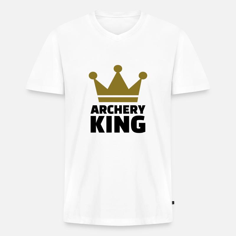 Bogenschießen - Männer Premium Bio T-Shirt mit V-Ausschnitt - Weiß