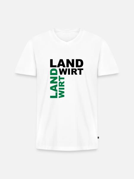 Landwirt - V2 - Männer Premium Bio T-Shirt mit V-Ausschnitt - Weiß