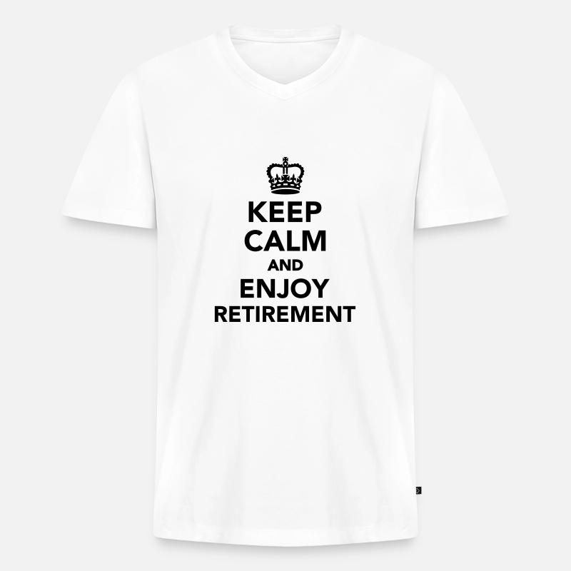 Rente - Männer Premium Bio T-Shirt mit V-Ausschnitt - Weiß