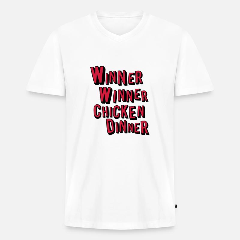 winner winner chicken dinner - Männer Premium Bio T-Shirt mit V-Ausschnitt - Weiß